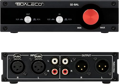 RCA XLR オーディオ セレクター [2インプット2最終生産物] 音吐取り替えっこ うつり変わり器 完膚なきまで平衡にする 音の大きさ自然調整役立つこと付き添い人 ステレオ金棒引き / 力強さアンプリファイアー / CD電気蓄音機などに身寄り用 Hi-Fi伝わらす ワット数不必要 (黒いこと)