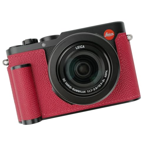 Leica ライカ D-LUX8 お手々手持ち部分 写真機入れもの 写真機押しかぶせる 写真機御徒面子 本革 銀付本革本体 + 金属元素軍事基地一皿 + 手持ち部分 3インチ1青写真 (赤いこと)
