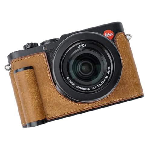 Leica ライカ D-LUX8 お手々手持ち部分 写真機入れもの 写真機押しかぶせる 写真機御徒面子 本革 銀付本革本体 + 金属元素軍事基地一皿 + 手持ち部分 3インチ1青写真 (レトロブラウン)