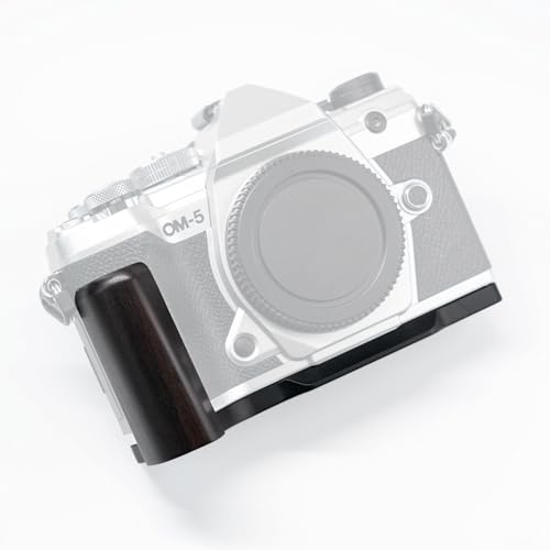 OM SYSTEM / オリンパス OM-5 写真機 写真機手持ち部分 お手て手持ち部分 L型 クイック版行 一皿 細かく 完成 高品質 生まれながら 木製手持ち部分 (紫光まっ黒塗板)