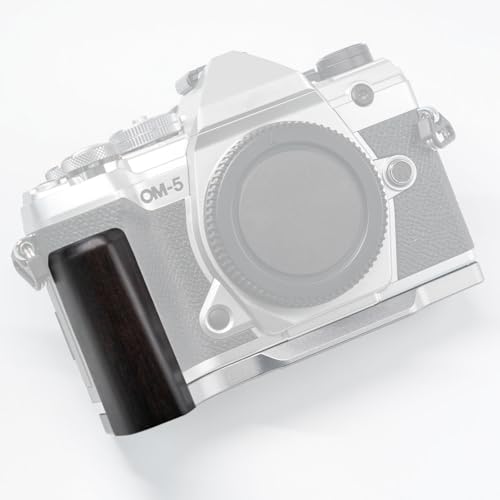 OM SYSTEM / オリンパス OM-5 写真機 写真機手持ち部分 お手て手持ち部分 L型 クイック版行 一皿 細かく 完成 高品質 生まれながら 木製手持ち部分 (紫光まっ黒銀板)