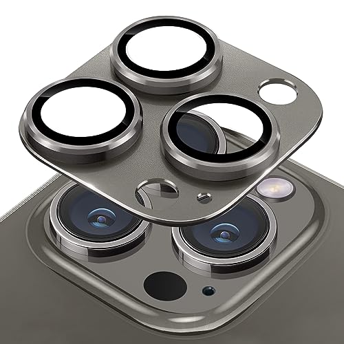iPhone 15 Pro / iPhone 15 Pro Max カメラフィルム アルミ合金製＋AR高透過率強化ガラス アイフォン15プロ / アイフォン15プロマックス 一体型レンズ保護フィルム 耐衝撃 露出オーバー防止 アルミ合金 カメラカバー (iPhone 15 Pro / iPhone 15 Pro Max ニュ...
