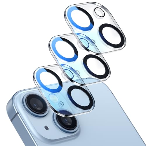 iPhone 15 Plus / 15 カメラフィルム カメラ保護 レンズカバー カメラカバー レンズ保護カバー カメラ保護フィルム 強化ガラス クリア 超高硬度9Hガラス 3眼レンズ保護 超高透過率 黒縁取り 露出オーバー防止 防塵 キズ防止 3枚セット