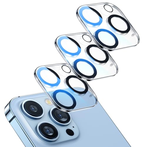 iPhone 13 Pro / 13 Pro Max カメラフィルム カメラ保護 iPhone 13 Pro / 13 Pro Max用 レンズカバー カメラカバー レンズ保護カバー カメラ保護フィルム 強化ガラス クリア 超高硬度9Hガラス 3眼レンズ保護 超高透過率 黒縁取り 露出オーバー防止 防塵 キズ ...