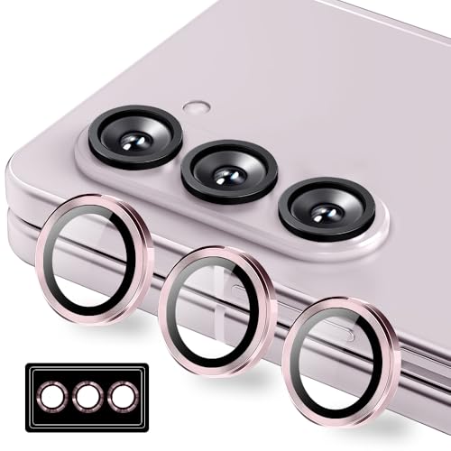 Galaxy Z Fold6 カメラフィルム ギャラクシーZ Fold 6 SC-55E カメラ保護フィルム 薄型 強化ガラス 耐衝撃 独立型 露出オーバー防止 アルミ合金 カメラカバー (Z Fold6) (ピンク)