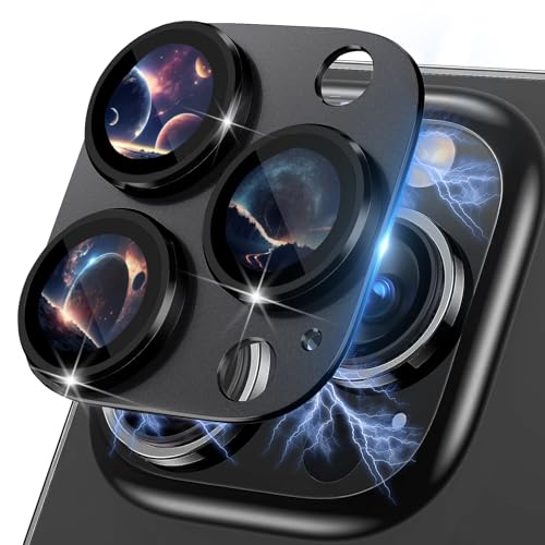 iPhone 16 Pro / 16 Pro Max カメラフィルム カメラ レンズ 保護カバー アイフォン16pro / 16promax 用 レンズ保護フィルム アルミ合金 耐スクラッチ 耐衝撃 カメラカバー (ブラック)