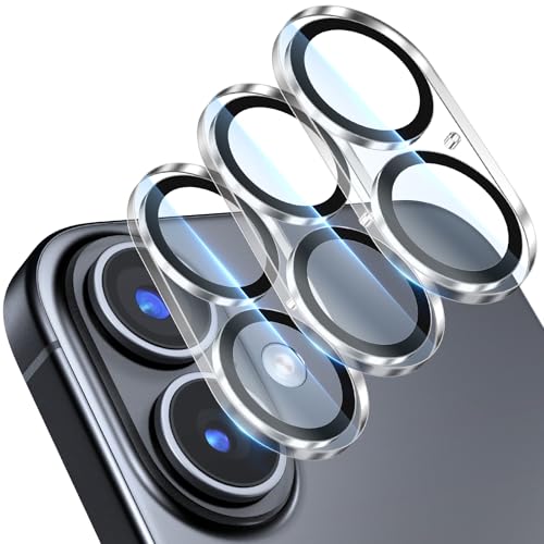 iPhone 16 Plus / 16 カメラフィルム カメラ保護 レンズカバー カメラカバー レンズ保護カバー カメラ保護フィルム 強化ガラス クリア 超高硬度9Hガラス 3眼レンズ保護 超高透過率 黒縁取り 露出オーバー防止 防塵 キズ防止 3枚セット