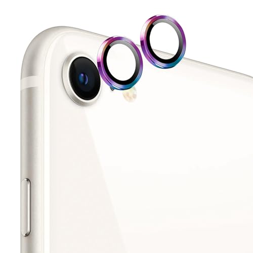【2枚セット】 iPhone 16e カメラフィルム アルミ合金製＋AR高透過率強化ガラス アイフォン16e SE4 一体型レンズ保護フィルム 耐衝撃 露出オーバー防止 アルミ合金 カメラカバー(iPhone 16e) (多色)