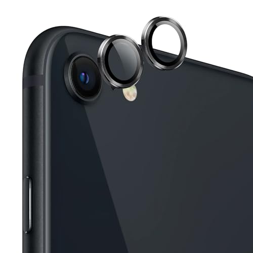 【2枚セット】 iPhone 16e カメラフィルム アルミ合金製＋AR高透過率強化ガラス アイフォン16e SE4 一体型レンズ保護フィルム 耐衝撃 露出オーバー防止 アルミ合金 カメラカバー(iPhone 16e) (ブラック)