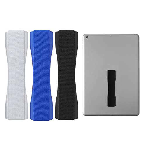 【3個セット】iPad Samsung Huawei タブレット ホルダー 片手 ゴムバンド フィンガーホルダー Tablet PC 操作 バンド グリップ 黒色 / 紺色 / シルバー