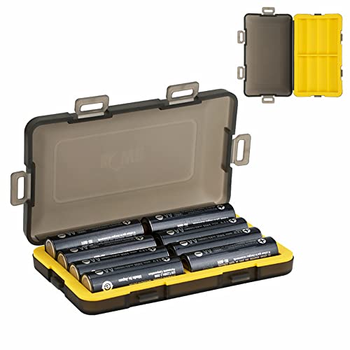 バッテリーケース 電池ケース 単3 ケース AA電池ケース 単3電池 収納ケース 8本収納可能 単3電池 AA電池 に耐水 防塵 保護 軽量 コンパクトサイズで携帯便利 黄
