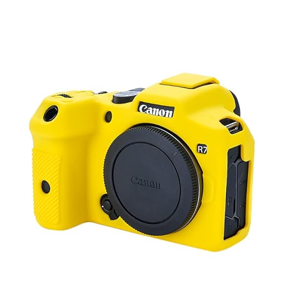 CANON eos r7 カバー シリコンカバー カメラケース カメラカバー 保護ケース 収納ケース 持ち運び 保護カバー 耐衝撃 保護 キズ防止 収納 キャリングケース 代替品 社外品 (イエロー)