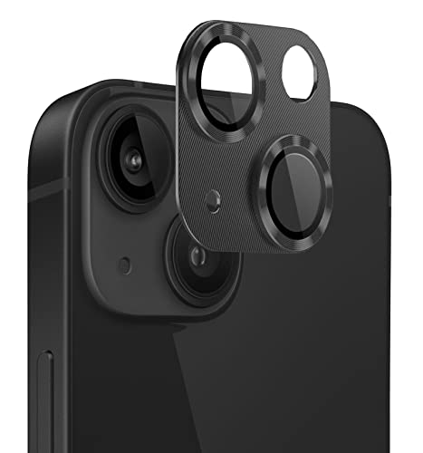 iPhone 13 / iPhone 13 mini カメラフィルム アイフォン13 / アイフォン13 ミニ カメラ保護フィルム 耐衝撃 露出オーバー防止 アルミ合金 カメラカバー (ブラック)