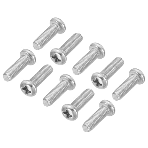 小ネジ 丸頭 十字穴付き 60個 M4-0.7 x 12mm プラスネジ 304ステンレス鋼 18-8 フルスレッド パンヘッドマシン十字穴付ドライブねじ
