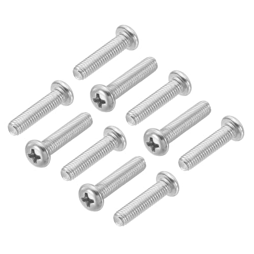 小ネジ 丸頭 十字穴付き 15個 M5-0.8 x 20mm プラスネジ 304ステンレス鋼 18-8フルスレッド パンヘッドマシンプラスドライブスクリュー