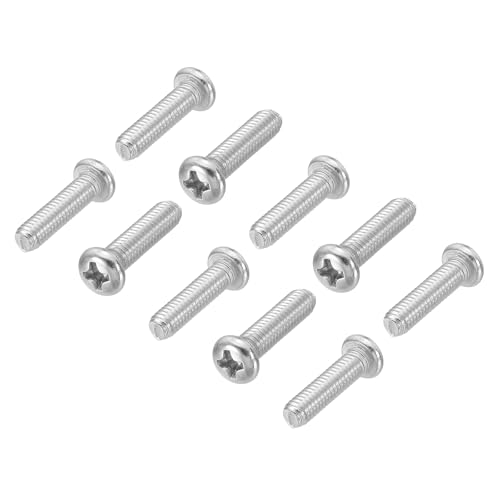 小ネジ 丸頭 十字穴付き 30個 M4-0.7 x 16mm プラスネジ 304ステンレス鋼 18-8 フルスレッド パンヘッドマシン十字穴付ドライブねじ