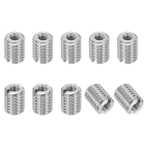 インサートナット 10個 M6×M3×8mm 縮小ナット インサートナットスリーブ セルフタッピング 埋め込みナット 316ステンレス鋼 スロット付き スクリュー修理用 変換ファスナー