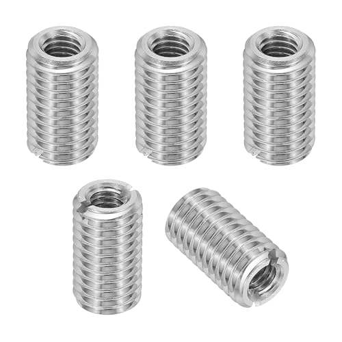 インサートナット 5個 M10×M6×18mm 縮小ナット インサートナットスリーブ セルフタッピング 埋め込みナット 316ステンレス鋼 スロット付き スクリュー修理用 変換ファスナー