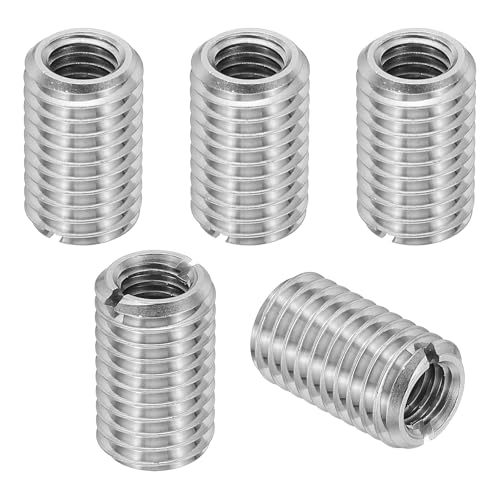 インサートナット 5個 M12×M8×20mm 縮小ナット インサートナットスリーブ セルフタッピング 埋め込みナット 316ステンレス鋼 スロット付き スクリュー修理用 変換ファスナー