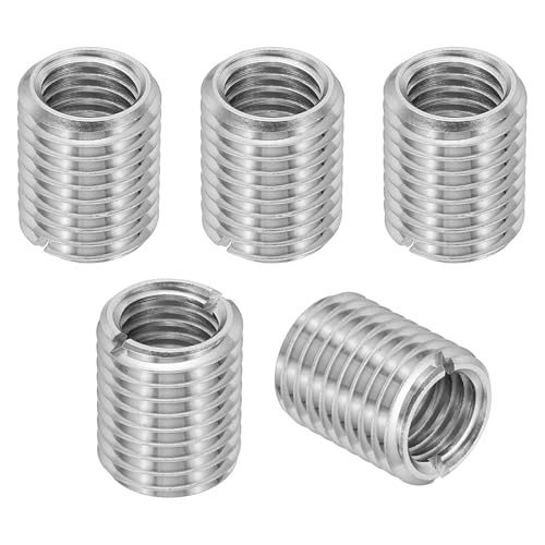 インサートナット 5個 M16×M12×20mm 縮小ナット インサートナットスリーブ セルフタッピング 埋め込みナット 316ステンレス鋼 スロット付き スクリュー修理用 変換ファスナー