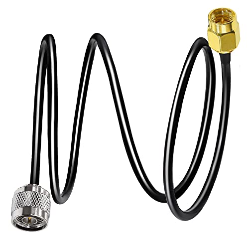 SMA-N 同軸 ケーブル RG58 3.3ft (1M) 低損失 WiFi アンテナ 延長 ケーブル 黒 SMA オス-Nオス 同軸 ケーブル 50オーム (3G 4G LTEアンテナハム 無線用)