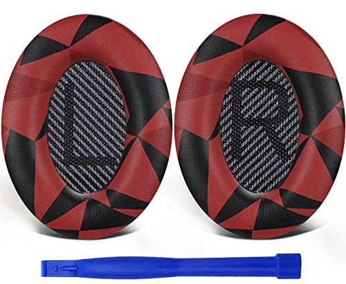 イヤーパッド イヤークッション 交換用 Bose QuietComfort 35 & 35ii(QC35 & QC35ii)に ヘッドフォンに適用 ヘッドホンパッド 遮音 ソフトレザー 高密度フォーム (レッドストーム) 互換品 代替品