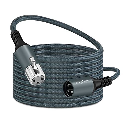XLRケーブル 5M 編組 プロフェッショナル バランス3ピン XLRオス - XLRメス HiFiオーディオマイクケーブル