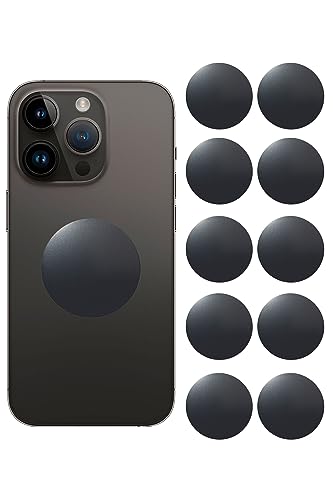 メタルプレート マグネット式 複数サイズあり ブラック マグネット プレート プレート スマホ 金属プレート 磁気ブラケット用部品 車載マグネットホルダー用 薄い 粘着固定 車載ホルダー 貼替用 10枚セット (ラウンド / ブラック)