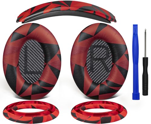 イヤーパッド + 天々周波数帯域 + イヤーパッドカバー Bose QuietComfort 35 QC35 QC35 ii Over-Ear 天々書き割り 取り替えっこ 一揃いの道具 受話器 替え パッド 落ち込み押しとどめる 座蒲団 (赤いこと狂飆)