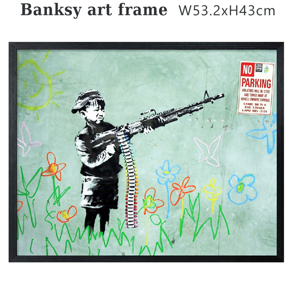 楽天市場 バンクシー アートフレーム ノーパーキング Banksy ポスター Noparking ストリートアート グラフィティー パネル ペインティング 絵 複製画 代表作 有名作品 グッズ クレヨン 銃 店舗用ポスター 西海岸風 インテリア アメリカン雑貨 ラヴィアンローズ