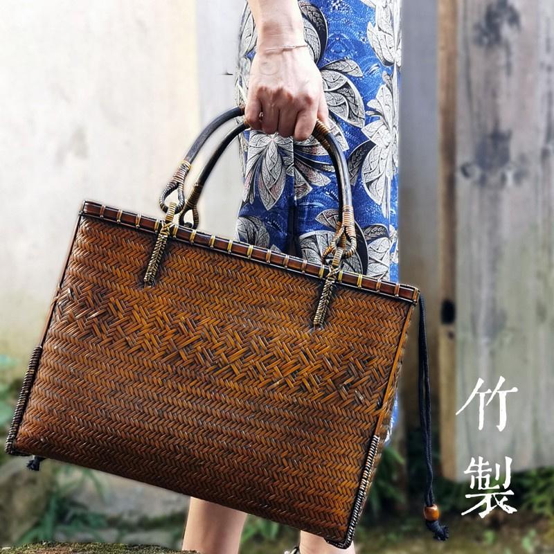 竹製 竹バッグ 手作り 上品 ブランド TATOYA 花火 天然素材 ギフト 母の日 バッグ カゴバッグ プレゼント レトロモダン 夏祭り 買い物 おでかけ浴衣 大人 かわいい 夏 カゴバッグ 内布付き 和風バッグ｜Lavina