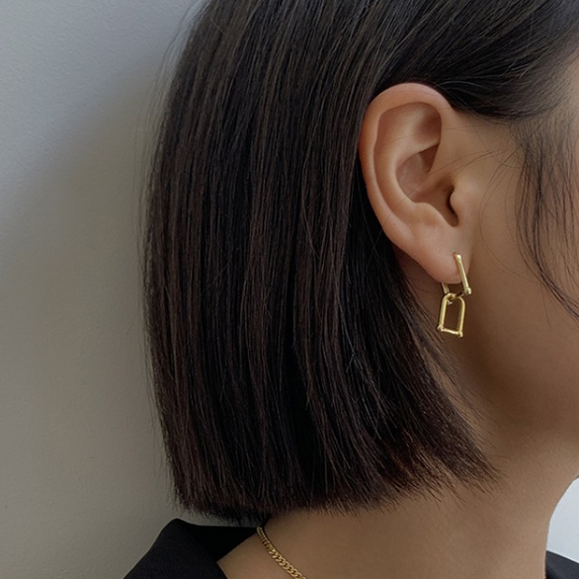 フリークスストア ゴールドイヤリング white×gold ビーズ フリンジ ピアス /イヤリング 白 金 ピアス