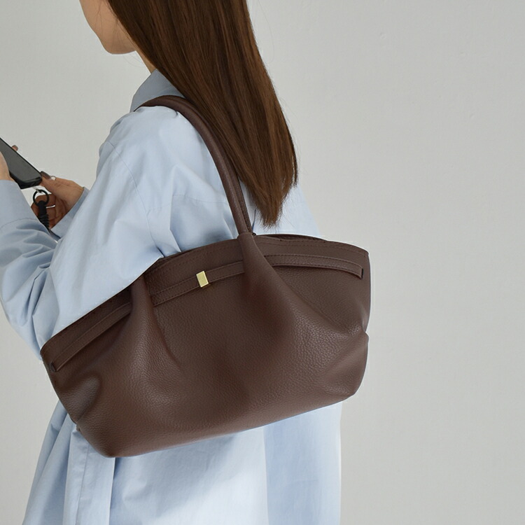 ショルダーバッグ ブラウン/ベージュ ミアン MIAN 【2way/デイリー/軽量】ファー巾着付きショルダーバッグ