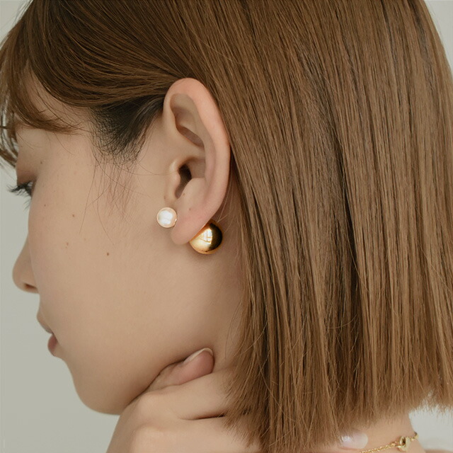 楽天市場】ネコポス配送 ダブルピアス ボールピアス ボール パール