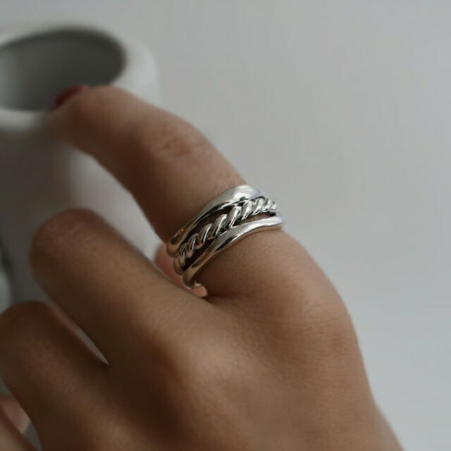 【a n c e】SV925 Center Twist Ring