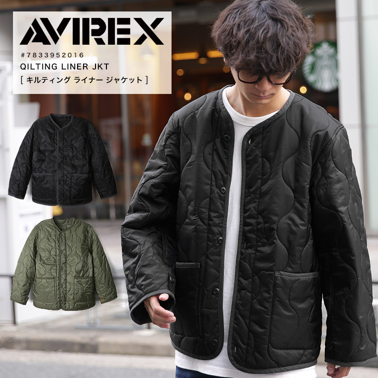 【尖んがり10倍】AVIREX アビレックス アヴィレックス  航空上衣 QILTING LINER JKT ラインドライブ キルティング メンズ ミリタリー アウター  上衣 7833952016 7835952042  2025 AW 新作【引き換え証客体外商いもの】【返品・取り替えっこ不可】