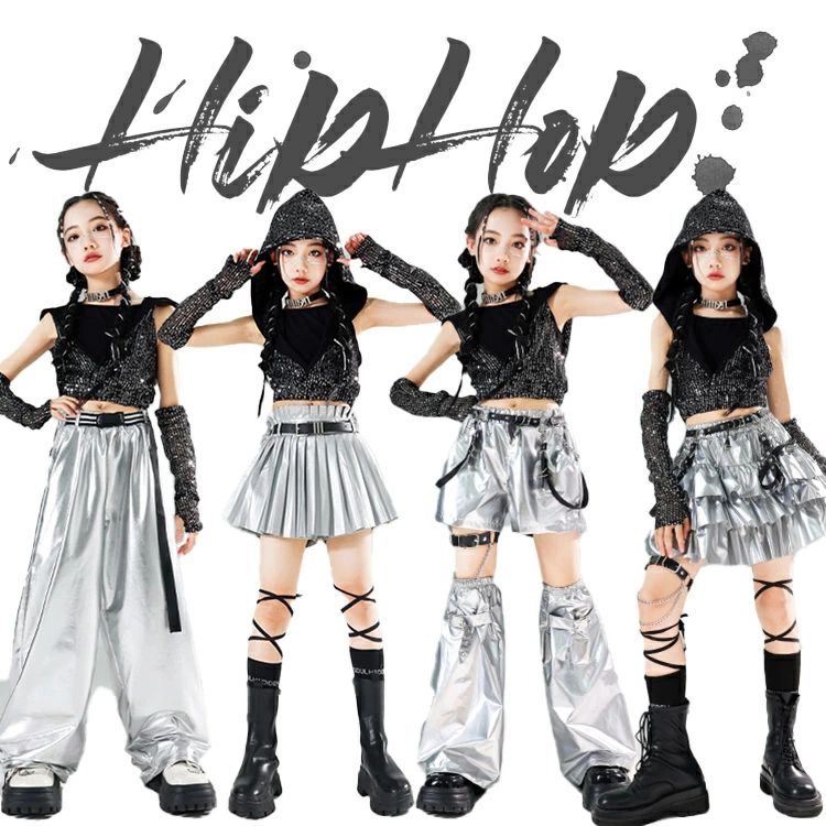 スパンコール ダンス キッズ 女の子 シルバー ティアードスカート スパンコール ダンス衣装 フード付き ガールズ 無袖 スカート 長ズボン 短パンツ ダンスウェア 発表会 応援団 イベント ジュニア カッコイイ 普段着 jazz K-POP オシャレ DANCE 110~170 4,692円
