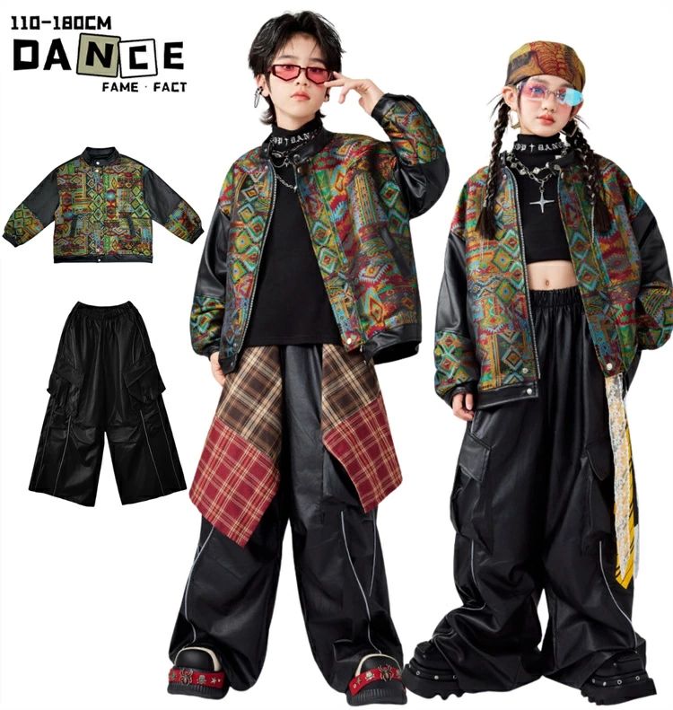 送料無料 迷彩 男の子 キッズ ジャケット ダンス衣装 ワイドパンツ セットアップ ユニセックス ヒップホップ トップス hiphop おしゃれ かっこいい お洒落 個性 子供服 女の子 文化祭 発表会 男女兼用 ストリート ステージ衣装 応援団 普段着 団体服 発表会