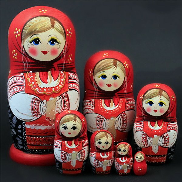 マトリョーシカ ロシア人形 木製 7体セット 伝統工芸品 手作り品 クリスマス プレゼント ギフト おしゃれ インテリア 雑貨 置物 民芸品 お土産 北欧風 飾り 入れ子人形 可愛い ドール 人形飾り コレクション 贈り物 木のおもちゃ 木製人形 ハンドメイド db058l6l6l6
