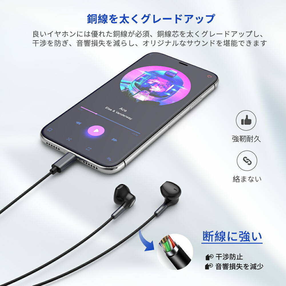 【10/1 ワンダフルデー 期間限定P5倍】Lazata 有線 イヤホン 3.5mm インイヤー型 有線イヤホン 全4色 リモコン/マイク付き ハンズフリー通話可 14.2mmダイナミックドライバー搭載 通勤通学に最適 多機種のデバイスに対応