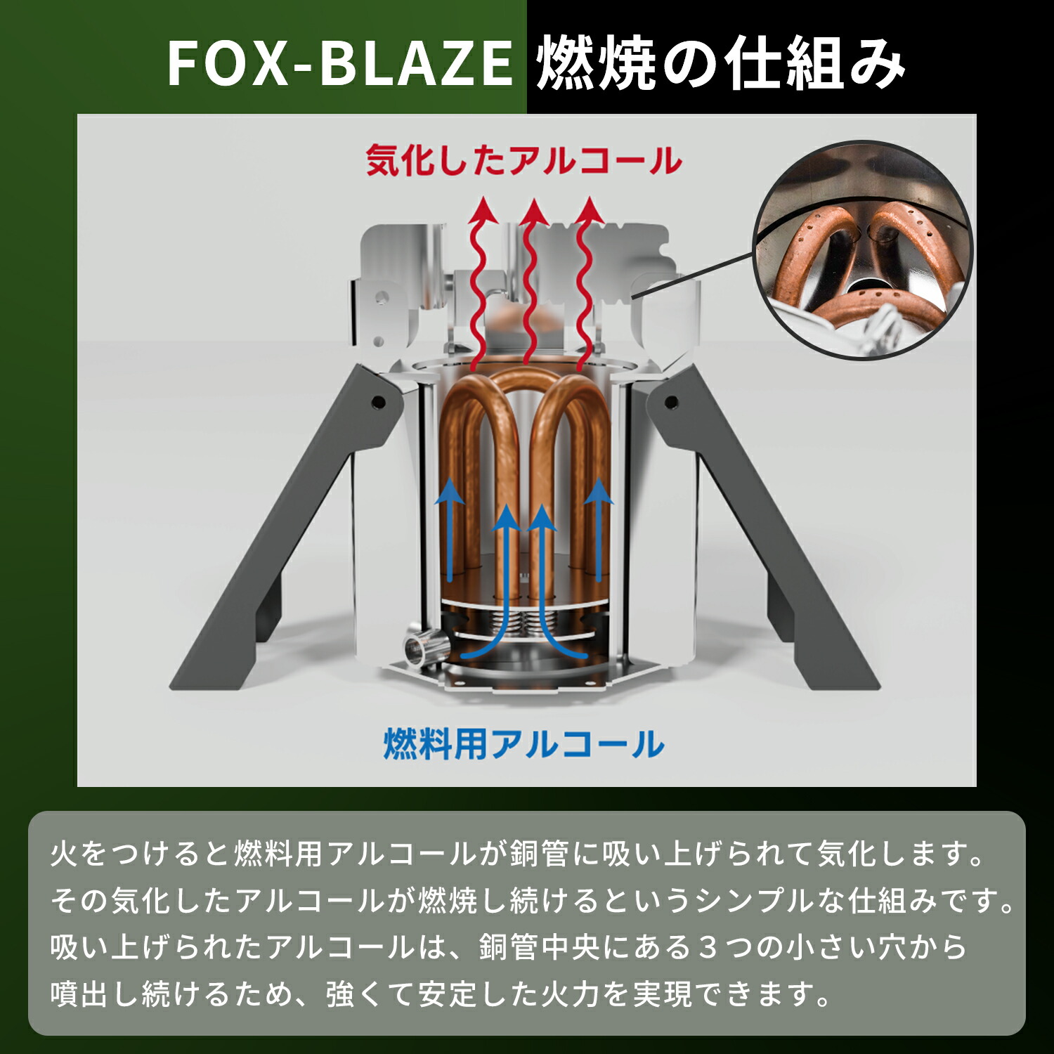 FOX-BLAZE （フォックスブレイズ） アルコールバーナー 五徳付き