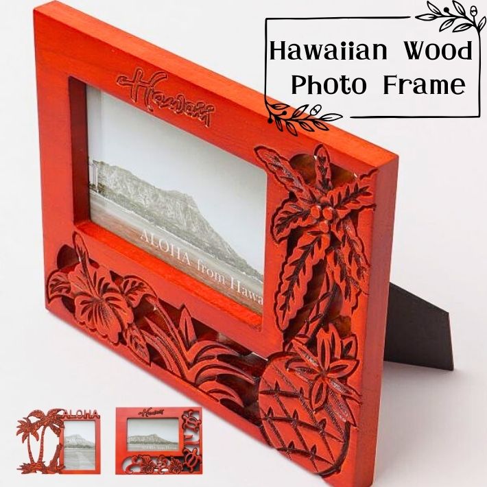 楽天市場】Kahiko ハワイアン フォトフレーム l判 木製 彫刻 花 白