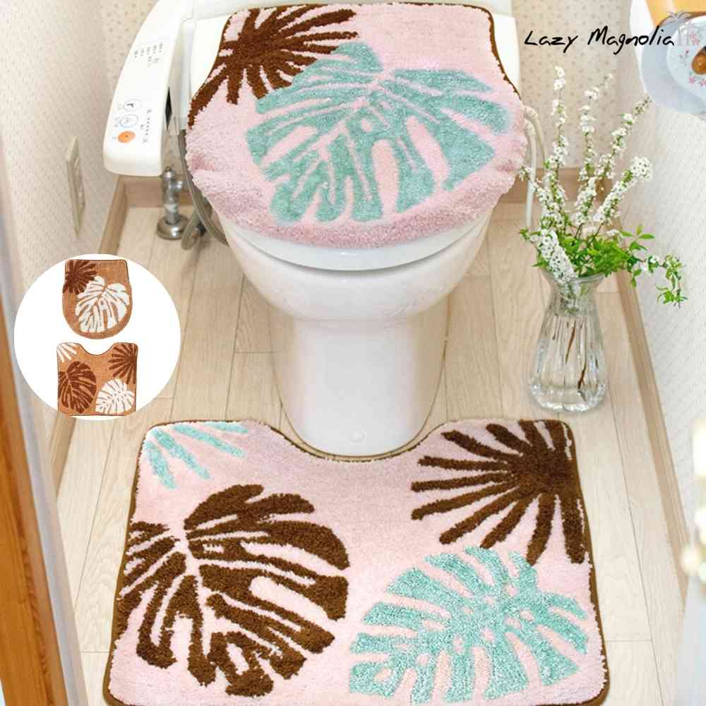 ホヌとハイビスカスがデザインされ ハワイの華やかさ 温かみを感じられるトイレセットです 暖房型のトイレにも適応します 洗浄 カバーセット 2点セット 花柄 亀 ハワイ インテリア かわいい ふわふわな毛足で肌触りがとても気持ち良い ホヌ トイレマットふたカバーセット