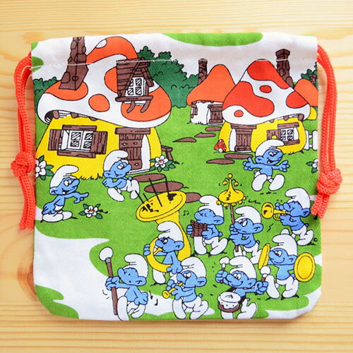 楽天市場 アメリカンキャラ巾着袋 S スマーフ Smurf ハウス Ljk S001 Sss ワッペン通販 ワッペンストア