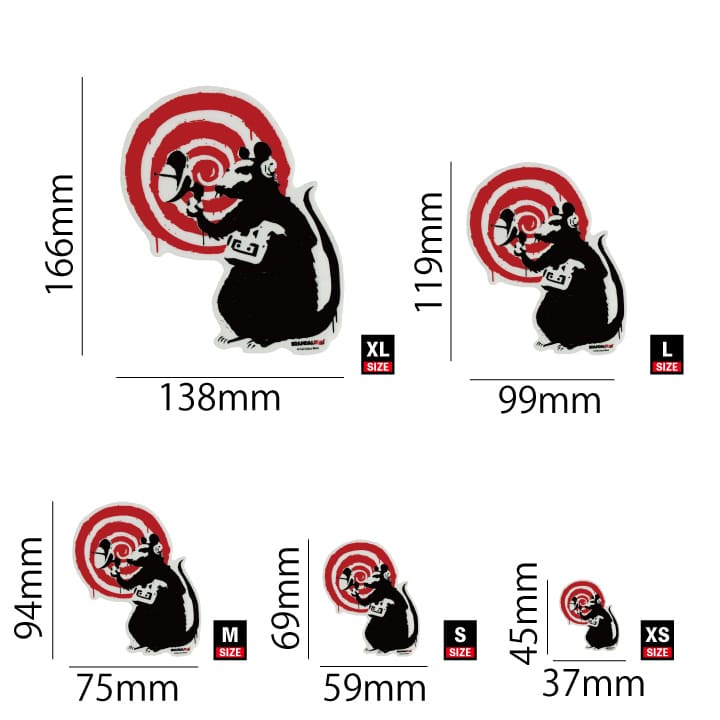 楽天市場 ステッカー 車 かっこいい ブランド おしゃれ スマホ バンクシー Radar Rat 015 Xl クリア ワッペン通販 ワッペンストア