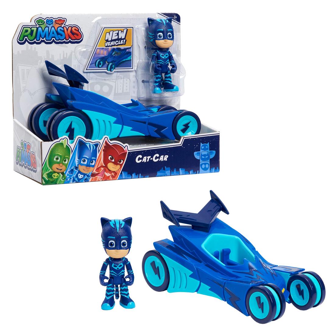 しゅつどう! パジャマスク コナー＆キャットカー キャットボーイ 子供 おもちゃ ブルー PJ Masks Catboy ＆ Cat-Car, 2-Piece Articulated Action Figure and Vehicle Set, Blue, by Just Play[並行輸入品]