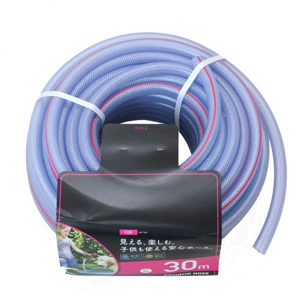 カクイチ 散水用ホース ＦＵＮ クリアー＋ピンクライン 内径１５ｍｍ ３０Ｍ Ｆ１２１Ｃ ８９２５８４