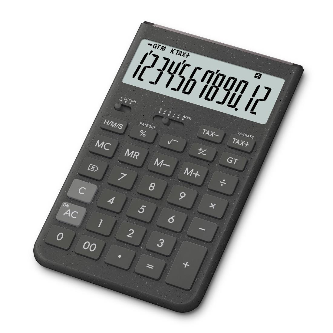 カシオ デザイン電卓 Comfy ダークグレー ジャストタイプ 12桁 JT-200T-GY-N