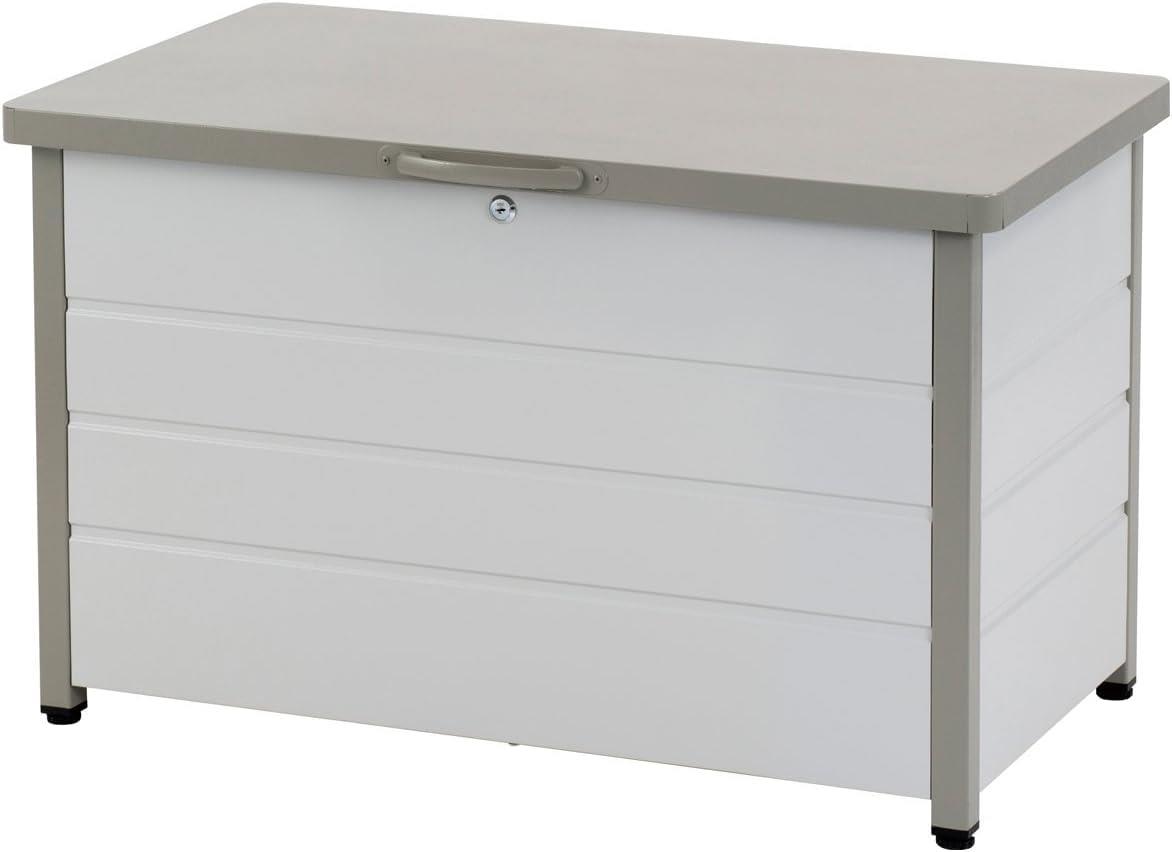 ガーデンマスター(Gardenmaster) ベンチストッカー スチール製 幅85×奥行49×高さ52cm 天板耐荷重:100kg 収納ベンチ 物置 屋外 玄関 ベランダ 縁台 収納庫 MS2-800 グレー|LB77店