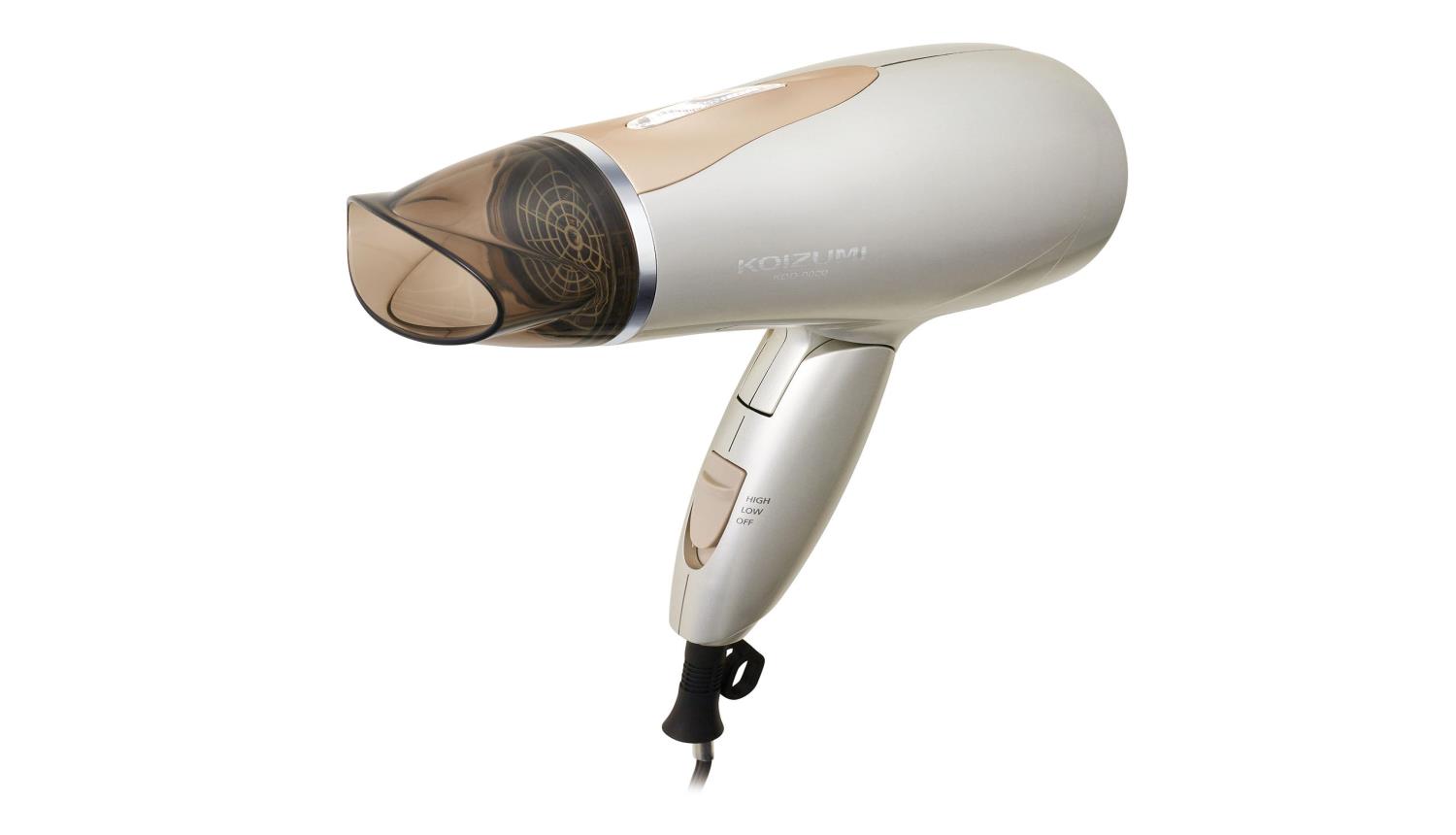 コイズミ ヘアドライヤー ツインマイナスイオン 海外対応 軽量 コンパクト ゴールド KDD-0020/N